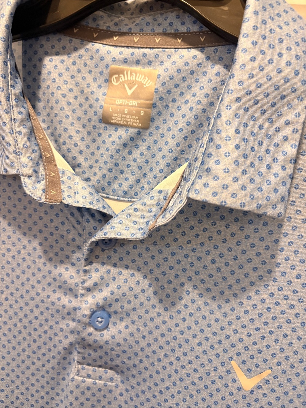 Callaway Light Blue Micro-Pattern Polo